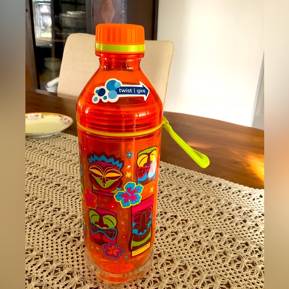 Cool gear, orange floral bottle
